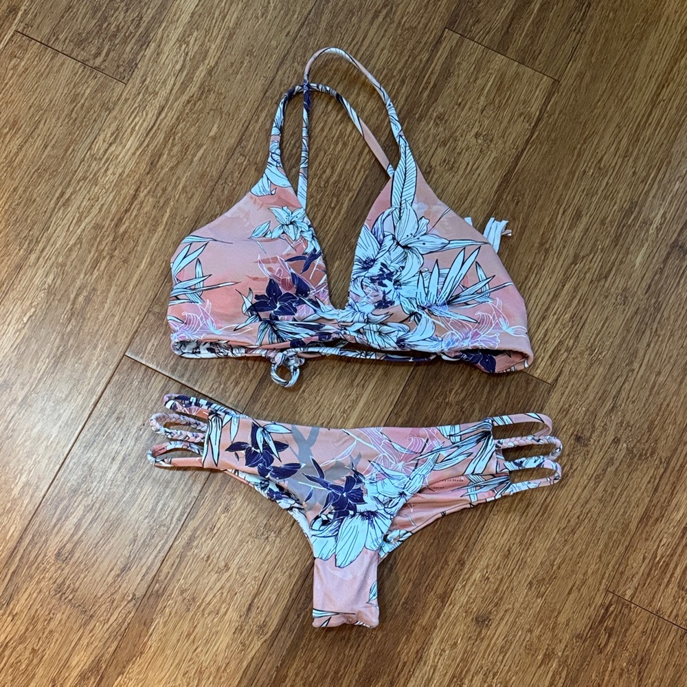 Midori Floral Halter Bikini Set